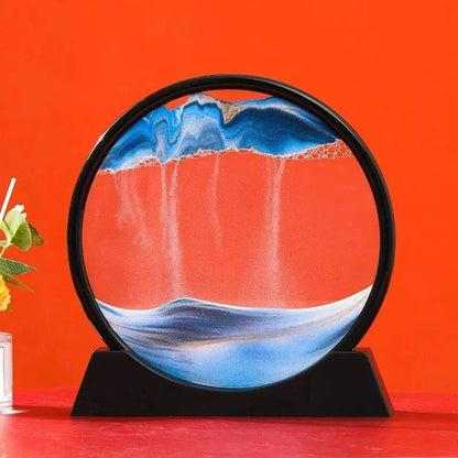 Creative Moving Sand Art Liquid Hourglass - Round Quicksand Painting Home Decor - Home Fads 