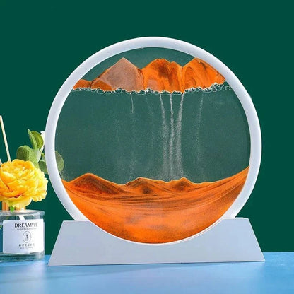 Creative Moving Sand Art Liquid Hourglass - Round Quicksand Painting Home Decor - Home Fads 