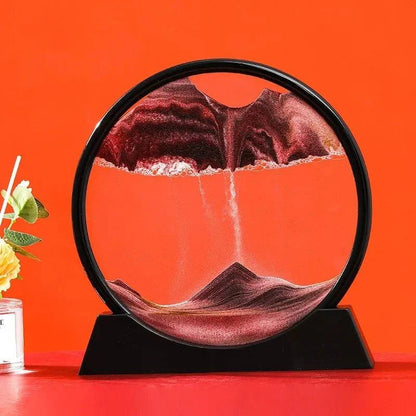 Creative Moving Sand Art Liquid Hourglass - Round Quicksand Painting Home Decor - Home Fads 