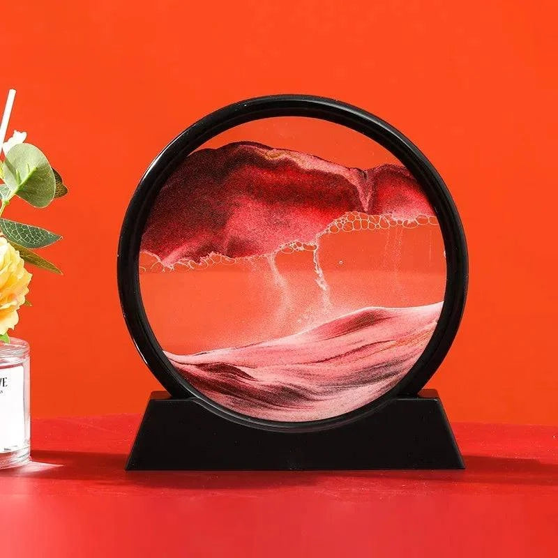 Creative Moving Sand Art Liquid Hourglass - Round Quicksand Painting Home Decor - Home Fads 