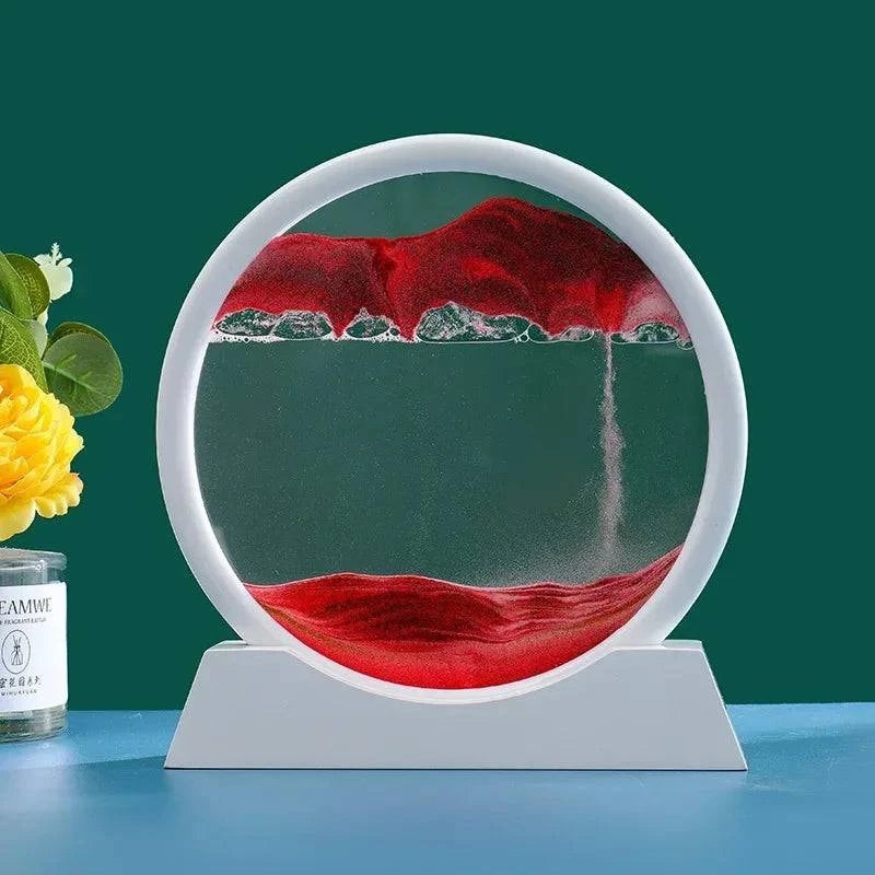 Creative Moving Sand Art Liquid Hourglass - Round Quicksand Painting Home Decor - Home Fads 