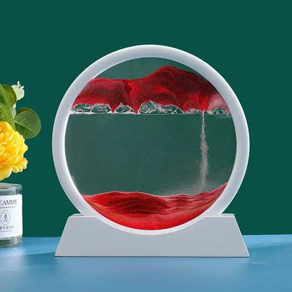 Creative Moving Sand Art Liquid Hourglass - Round Quicksand Painting Home Decor - Home Fads 