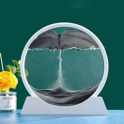 Creative Moving Sand Art Liquid Hourglass - Round Quicksand Painting Home Decor - Home Fads 