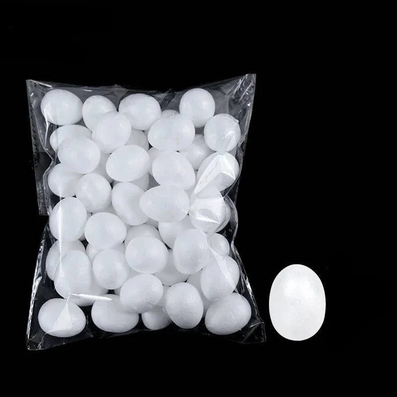 Decorative Rattan Wreath with Foam Eggs – White and Colorful Foam Ornaments for Versatile Seasonal Decor and Craft Projects - Home Fads 