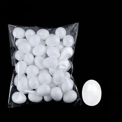 Decorative Rattan Wreath with Foam Eggs – White and Colorful Foam Ornaments for Versatile Seasonal Decor and Craft Projects - Home Fads 