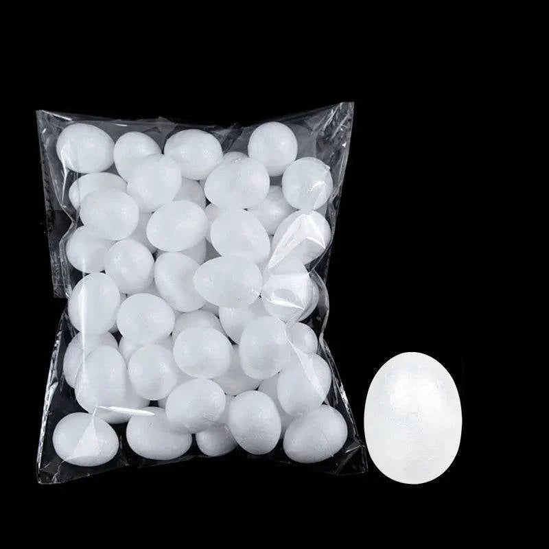 Decorative Rattan Wreath with Foam Eggs – White and Colorful Foam Ornaments for Versatile Seasonal Decor and Craft Projects - Home Fads 