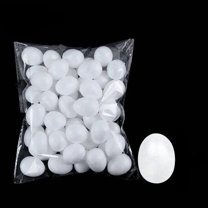 Decorative Rattan Wreath with Foam Eggs – White and Colorful Foam Ornaments for Versatile Seasonal Decor and Craft Projects - Home Fads 