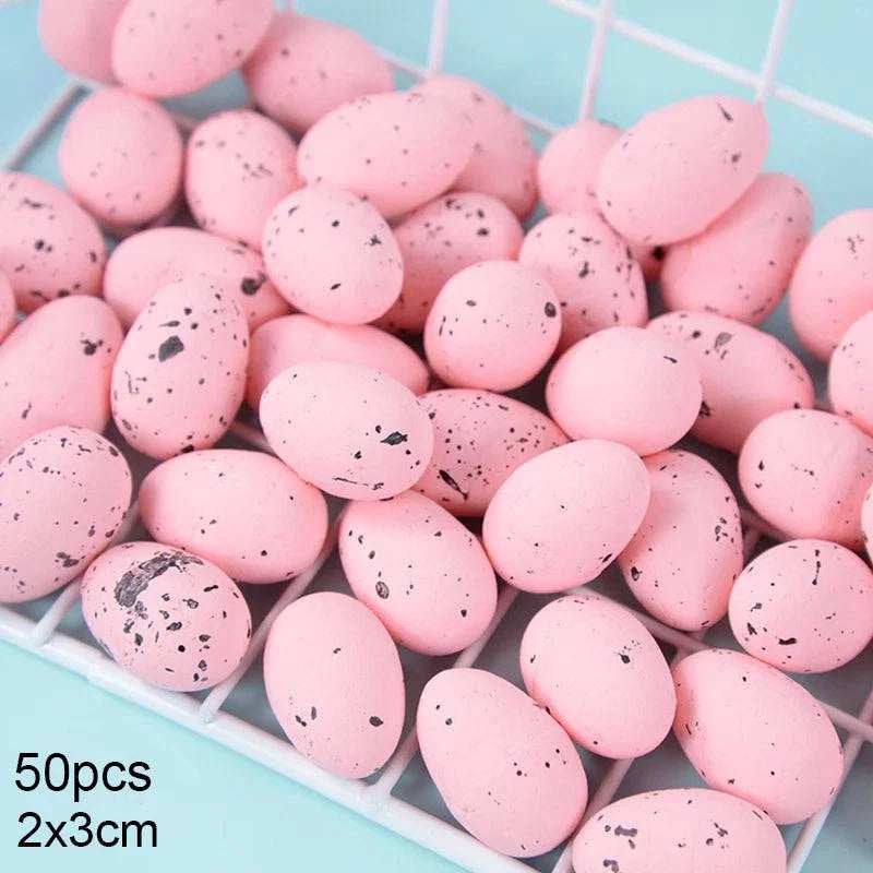 Decorative Rattan Wreath with Foam Eggs – White and Colorful Foam Ornaments for Versatile Seasonal Decor and Craft Projects - Home Fads 