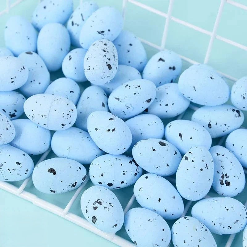 Decorative Rattan Wreath with Foam Eggs – White and Colorful Foam Ornaments for Versatile Seasonal Decor and Craft Projects - Home Fads 