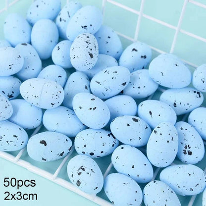 Decorative Rattan Wreath with Foam Eggs – White and Colorful Foam Ornaments for Versatile Seasonal Decor and Craft Projects - Home Fads 