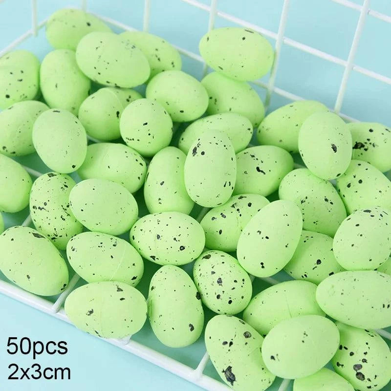 Decorative Rattan Wreath with Foam Eggs – White and Colorful Foam Ornaments for Versatile Seasonal Decor and Craft Projects - Home Fads 