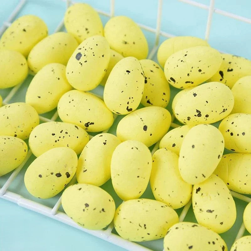 Decorative Rattan Wreath with Foam Eggs – White and Colorful Foam Ornaments for Versatile Seasonal Decor and Craft Projects - Home Fads 