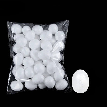 Decorative Rattan Wreath with Foam Eggs – White and Colorful Foam Ornaments for Versatile Seasonal Decor and Craft Projects - Home Fads 