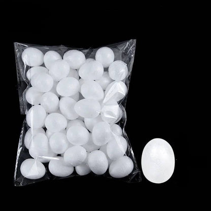 Decorative Rattan Wreath with Foam Eggs – White and Colorful Foam Ornaments for Versatile Seasonal Decor and Craft Projects - Home Fads 