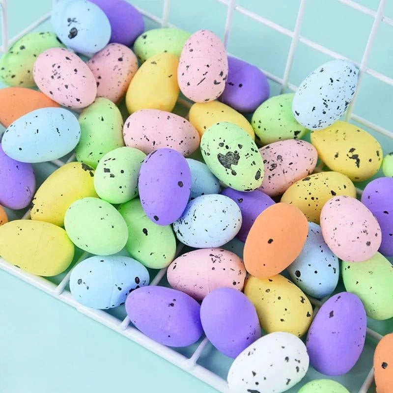 Decorative Rattan Wreath with Foam Eggs – White and Colorful Foam Ornaments for Versatile Seasonal Decor and Craft Projects - Home Fads 