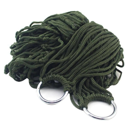 Durable Nylon Rope Hammock for Outdoor and Travel - Portable Sleeping Net Bed for Camping, Garden, Beach, and Yard - Home Fads 