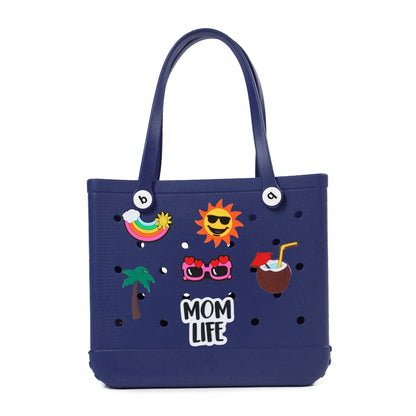 Durable Waterproof EVA Beach Tote Bag – Includes 6 Gift Charms – Unisex Handbag for Shopping, Travel, Sports, Pool – Medium & Extra-Large Sizes - Home Fads 