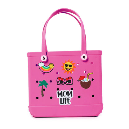 Durable Waterproof EVA Beach Tote Bag – Includes 6 Gift Charms – Unisex Handbag for Shopping, Travel, Sports, Pool – Medium & Extra-Large Sizes - Home Fads 