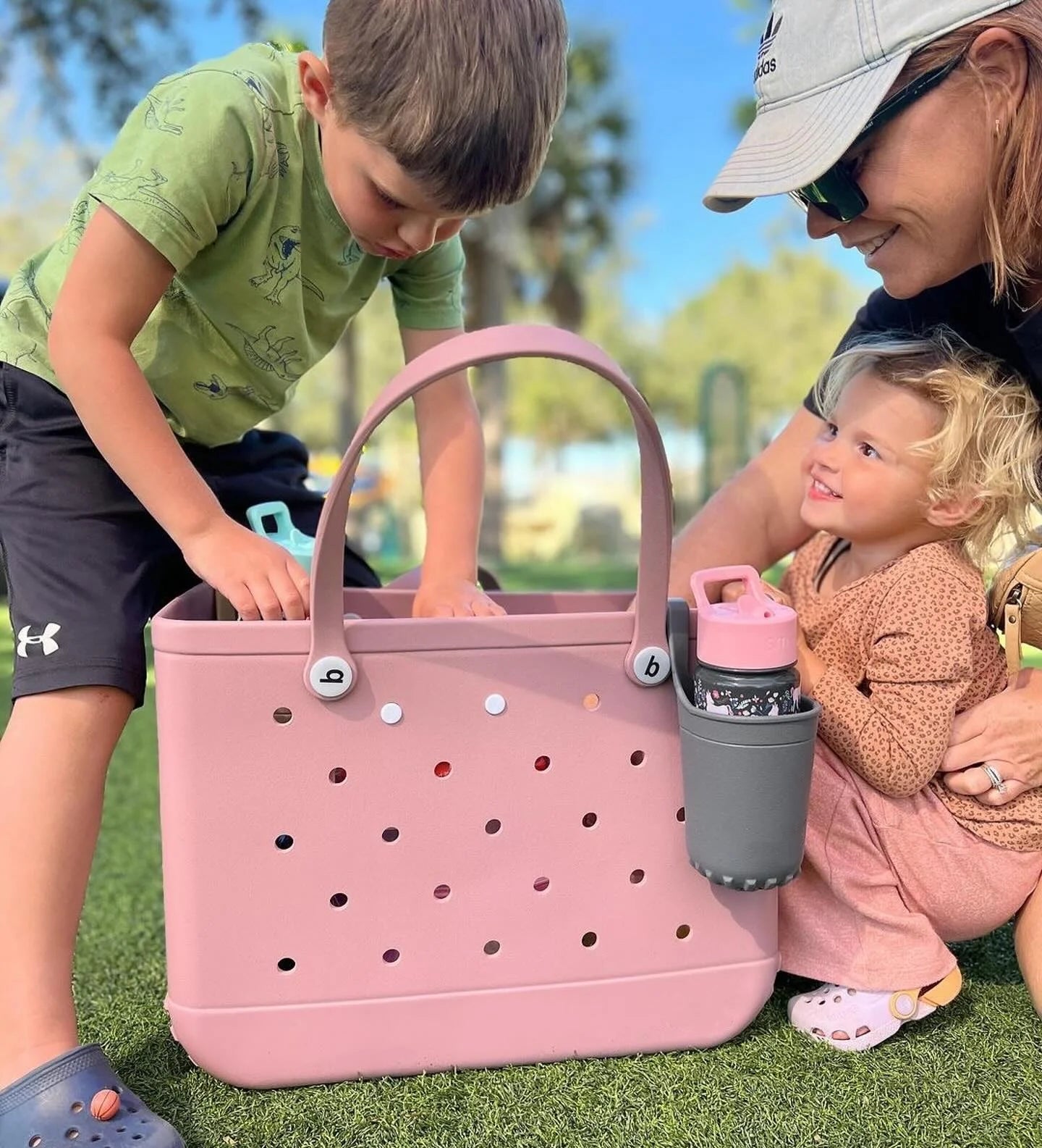 Durable Waterproof EVA Beach Tote Bag with 6 Charms – Unisex Handbag for Shopping, Travel, Sports, Pool – Multiple Sizes - Home Fads 