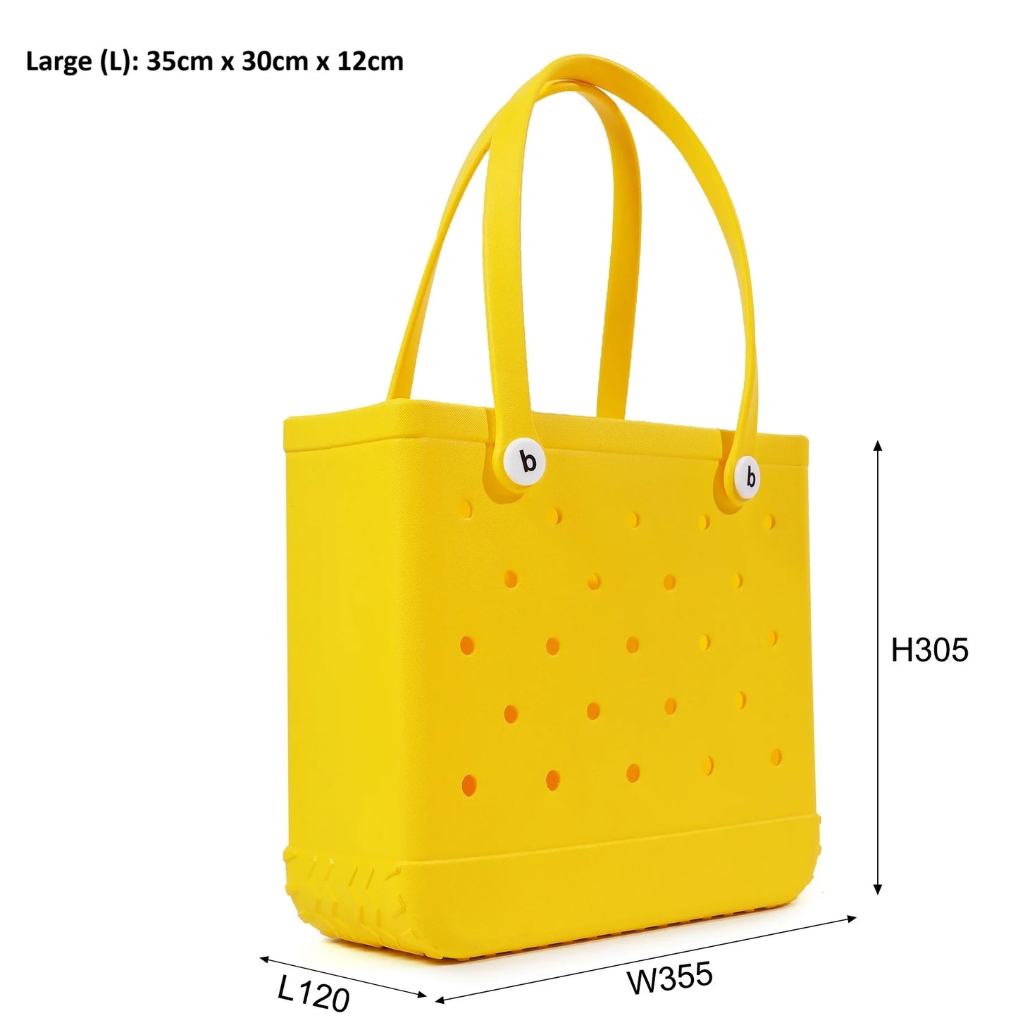 Durable Waterproof EVA Beach Tote Bag with 6 Charms – Unisex Handbag for Shopping, Travel, Sports, Pool – Multiple Sizes - Home Fads 