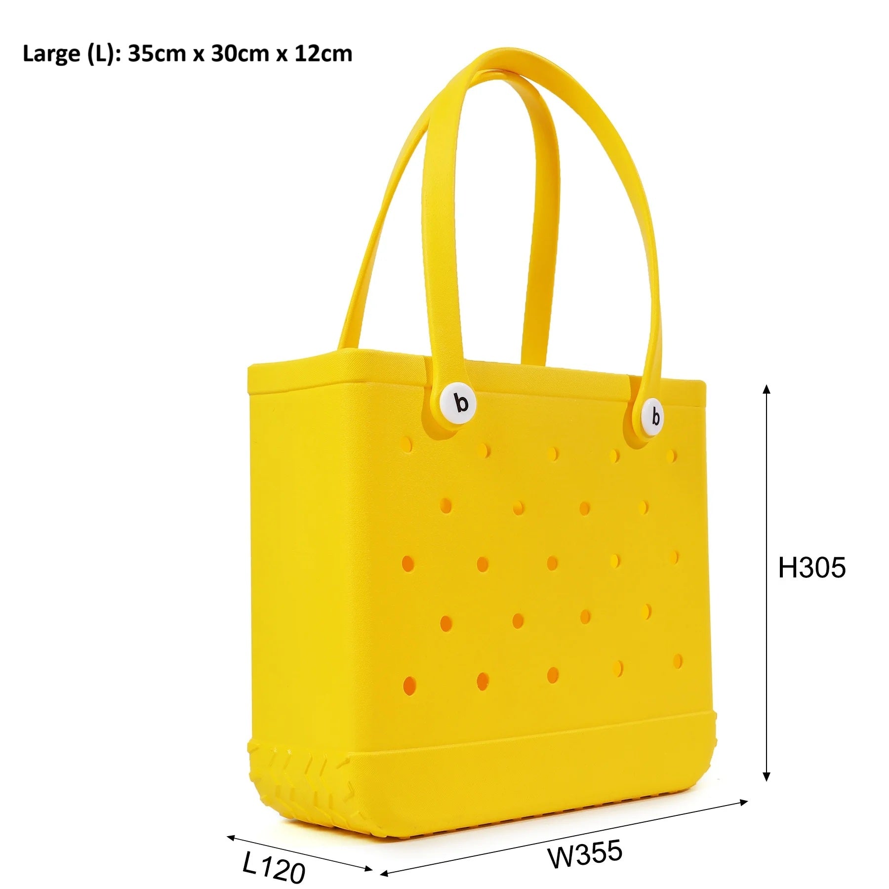 Durable Waterproof EVA Beach Tote Bag with 6 Charms – Unisex Handbag for Shopping, Travel, Sports, Pool – Multiple Sizes - Home Fads 
