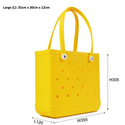 Durable Waterproof EVA Beach Tote Bag with 6 Charms – Unisex Handbag for Shopping, Travel, Sports, Pool – Multiple Sizes - Home Fads 