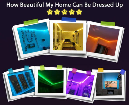 Dynamic RGB 5050 LED Strip Lights - Versatile 1M to 30M Range, Music Sync, Color Changing for Home Parties and Decor - Home Fads 