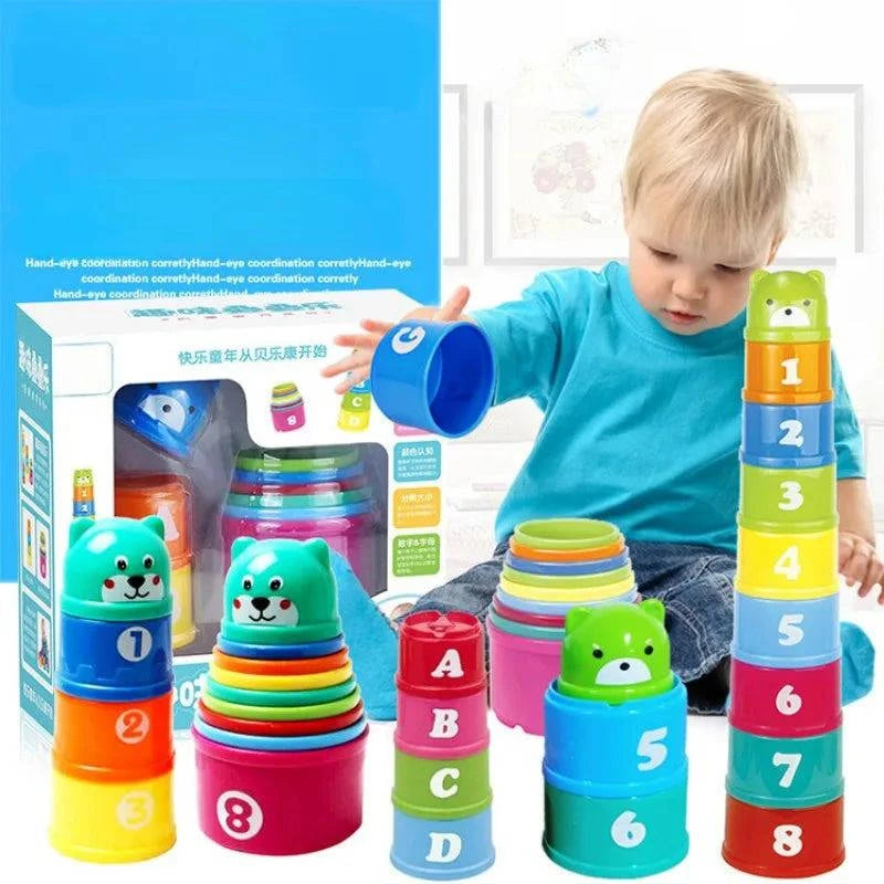 Early Learning Interactive Brain Training Game for Kids | Educational Stacking Cup Challenge Toy - Home Fads 