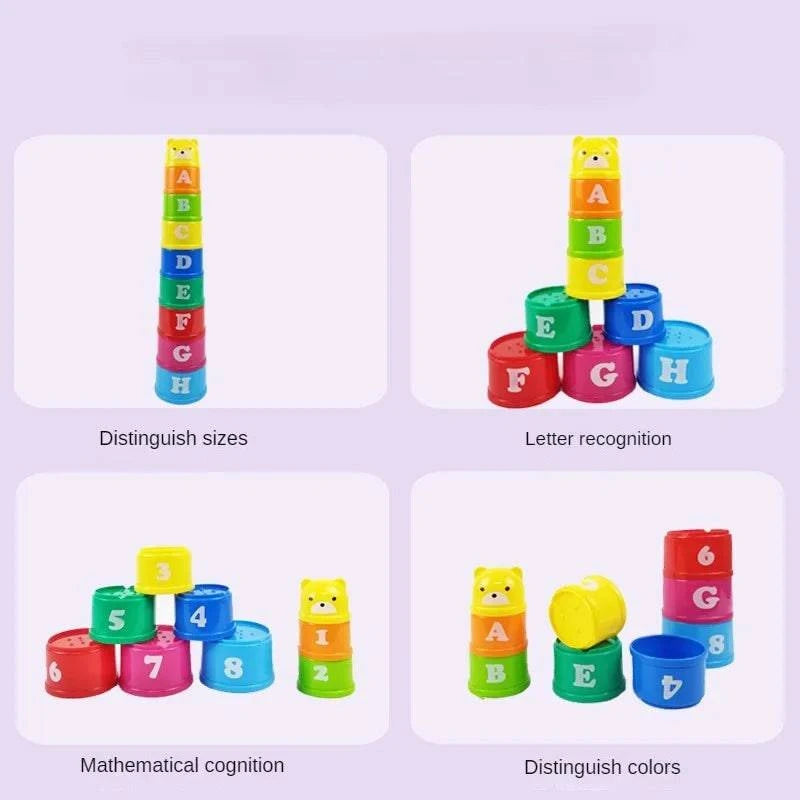 Early Learning Interactive Brain Training Game for Kids | Educational Stacking Cup Challenge Toy - Home Fads 