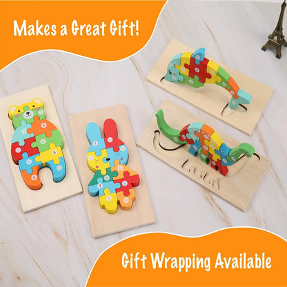Educational 3D Wooden Animal Puzzles – Cognitive Development Toys for Toddlers and Young Children – Fun and Engaging Learning Puzzle Game for Kids - Home Fads 