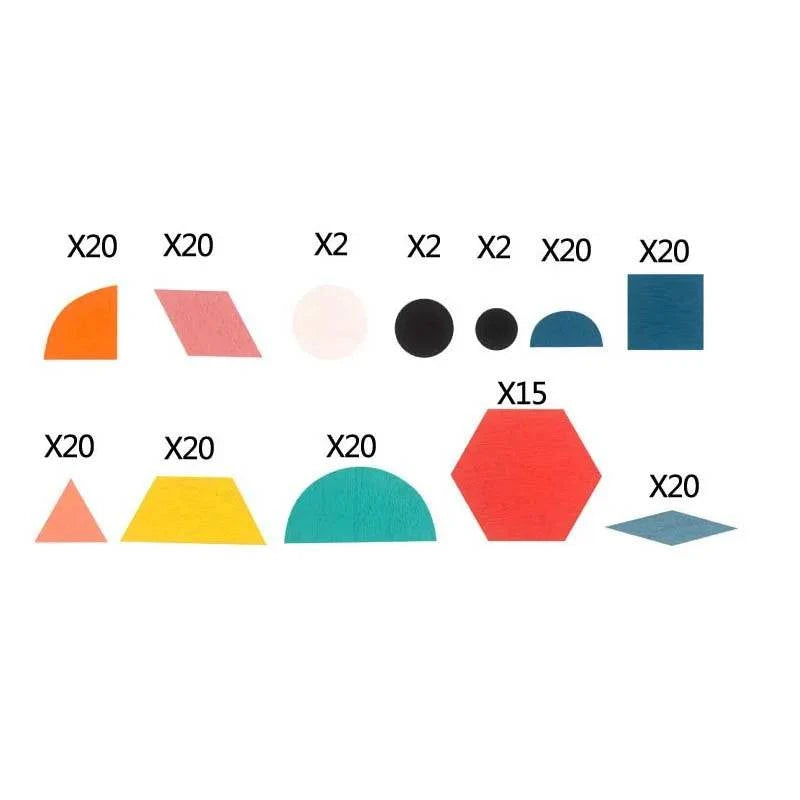 Educational Wooden 3D Geometric Puzzle Board Set - 180 Pieces, Montessori Learning Toys - Home Fads 