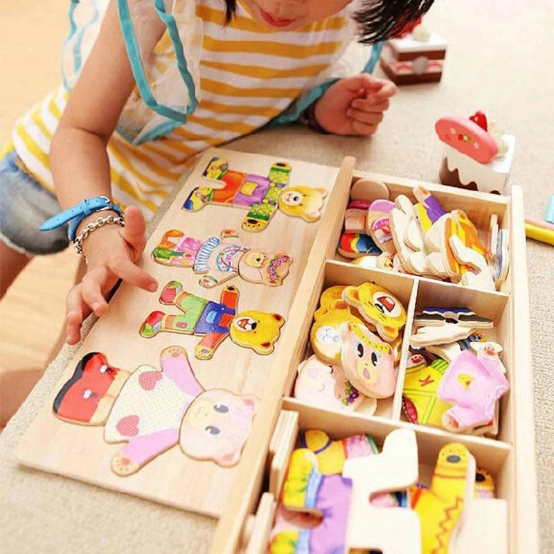 Educational Wooden Pegged Dress-Up Puzzle for Young Children - Home Fads 
