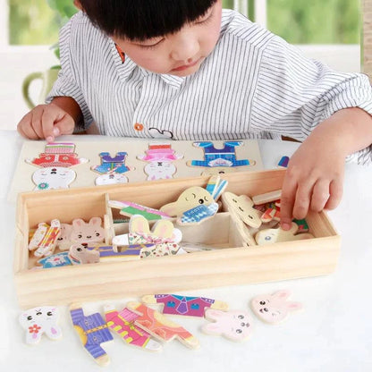 Educational Wooden Pegged Dress-Up Puzzle for Young Children - Home Fads 