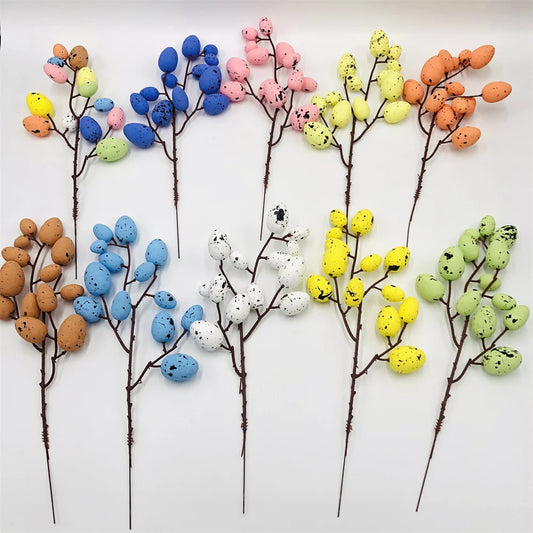 Egg Tree Branch Picks – 32cm Foam and Plastic Decorations for Spring and Holiday Displays - Home Fads 