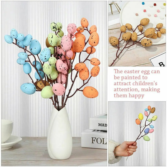 Egg Tree Branch Picks – 32cm Foam and Plastic Decorations for Spring and Holiday Displays - Home Fads 
