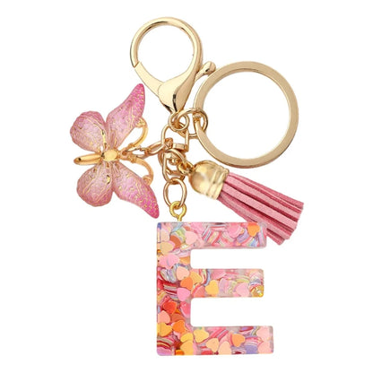 Elegant A-Z Letter Keychain – Durable Zinc Alloy and Resin Pendant with Lobster Clasp for Keys, Bags, Accessories, and Valentine’s Day Gifts - Home Fads 
