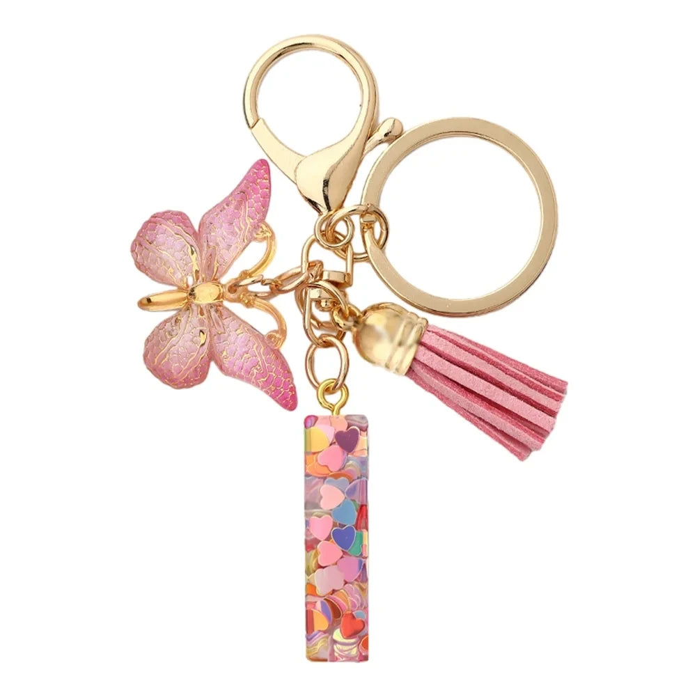 Elegant A-Z Letter Keychain – Durable Zinc Alloy and Resin Pendant with Lobster Clasp for Keys, Bags, Accessories, and Valentine’s Day Gifts - Home Fads 