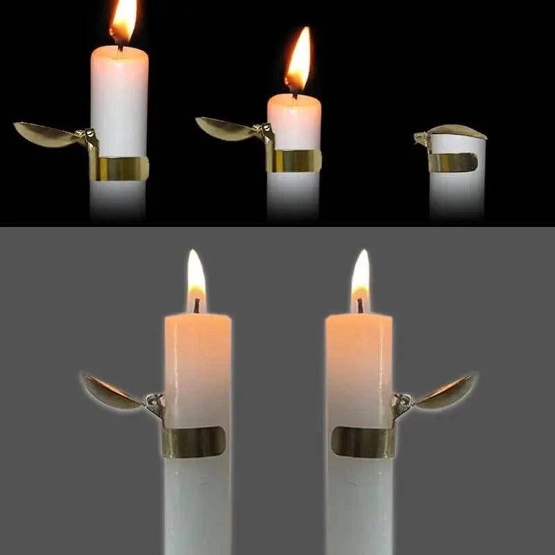 Elegant Automatic Candle Snuffer - Metal Wick Flame Extinguisher for Home and Outdoor Use (Gold/Silver) - Home Fads 