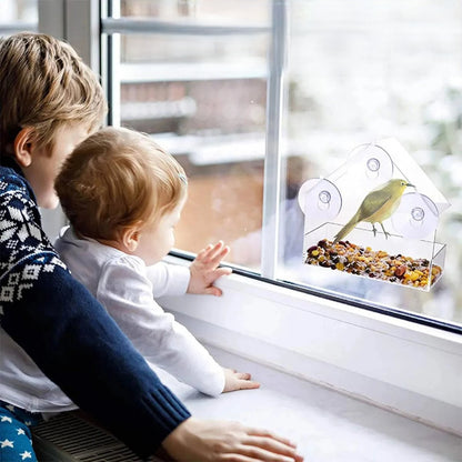 Elite Clear View Window Bird Feeder with Strong Adhesive Mounts - Home Fads 