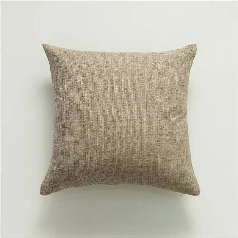 European Linen Cushion Covers with Tassels – 18x18 Inch Decorative Pillow Cases for Sofa, Bed, or Car – Cover Only, No Insert Included - Home Fads 