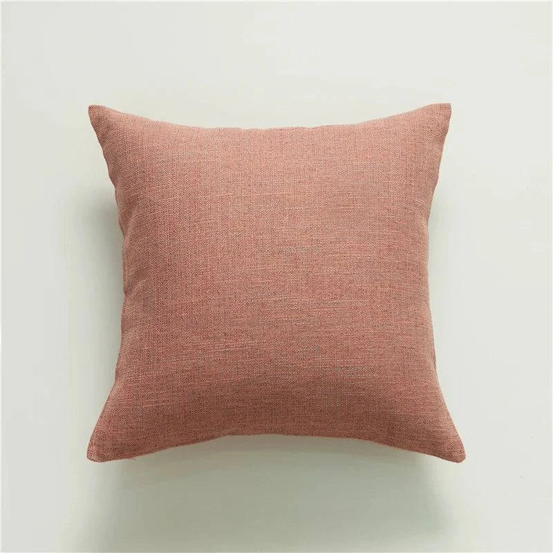 European Linen Cushion Covers with Tassels – 18x18 Inch Decorative Pillow Cases for Sofa, Bed, or Car – Cover Only, No Insert Included - Home Fads 