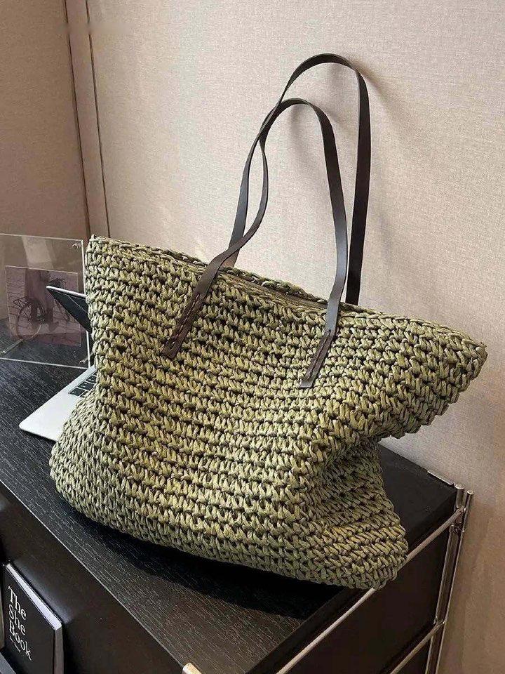 Exquisite Handwoven Straw Tote Bag - Stylish and Spacious Shoulder Handbag for Women - Perfect for Summer Beach Outings and Casual Shopping - Home Fads 