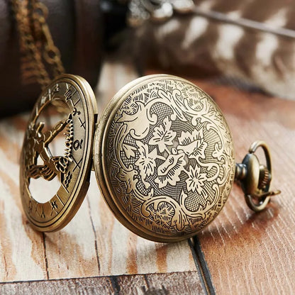 Exquisite Vintage Zodiac Constellation Quartz Pocket Watch for Him and Her - Elegant Gift for Any Occasion - Home Fads 