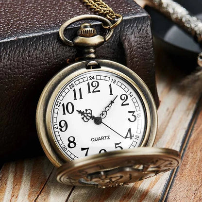Exquisite Vintage Zodiac Constellation Quartz Pocket Watch for Him and Her - Elegant Gift for Any Occasion - Home Fads 