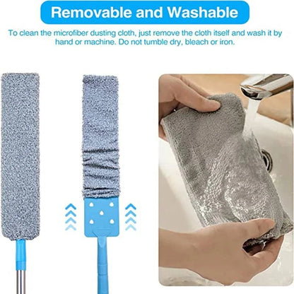 Extendable Microfiber Duster with Telescopic Handle – Flexible, Washable Brush for Furniture, Ceilings & Hard-to-Reach Areas - Home Fads 