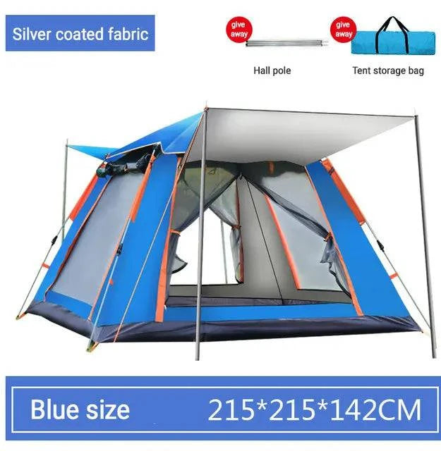 Family Camping Tent - Automatic Setup, Waterproof, All Seasons, Ideal for Camping, Beach, Hiking (3-4 & 5-6 Person Sizes) with Carrying Bag - Home Fads 