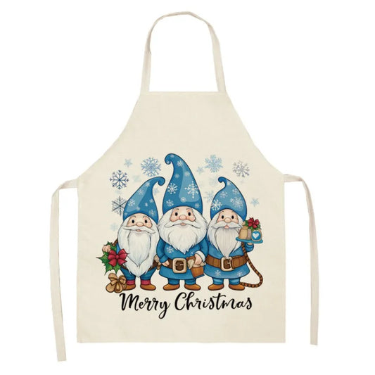 Festive Cotton Linen Apron – Gnome, Snowman, Christmas Tree & More – Anti-Fouling Apron for Adults & Kids – Ideal for Holiday Decorating & Kitchen Use - Home Fads 