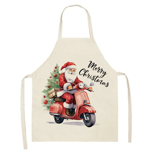 Festive Cotton Linen Apron – Gnome, Snowman, Christmas Tree & More – Anti-Fouling Apron for Adults & Kids – Ideal for Holiday Decorating & Kitchen Use - Home Fads 