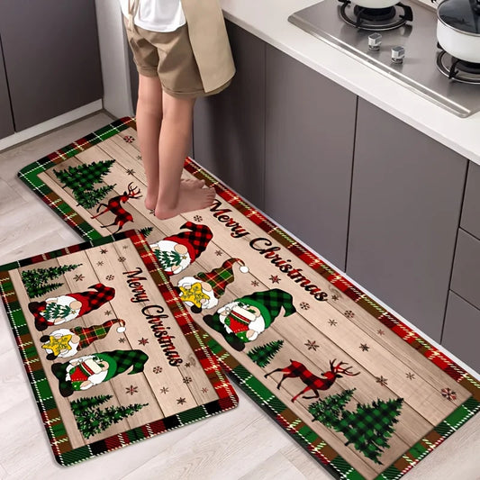 Festive Gnome-Inspired Floor Rug – Non-Slip Decorative Mat for Kitchen, Living Room, and Bedroom Décor - Home Fads 
