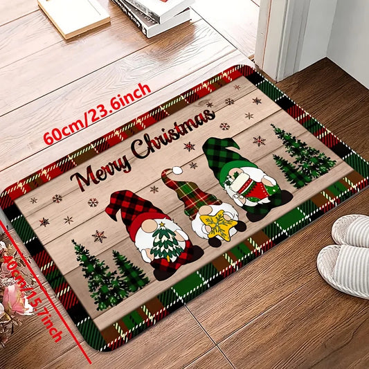 Festive Gnome-Inspired Floor Rug – Non-Slip Decorative Mat for Kitchen, Living Room, and Bedroom Décor - Home Fads 
